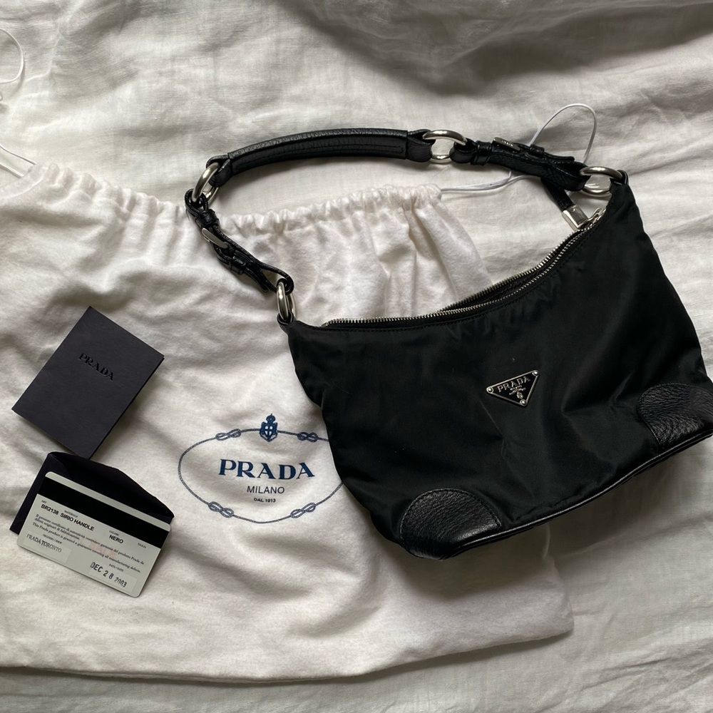 SOLD💗 Prada 2000s Tessuto Nylon Leather Sirio Hobo Shoulder Bag